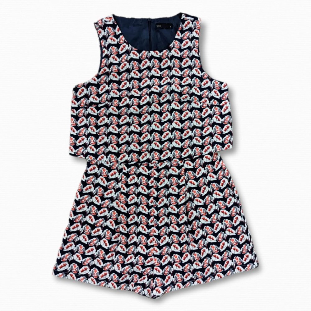 Seed Vintage Sleeveless Floral Short Jumpsuit Romper